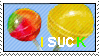 webstamp with lollipops that says i suck